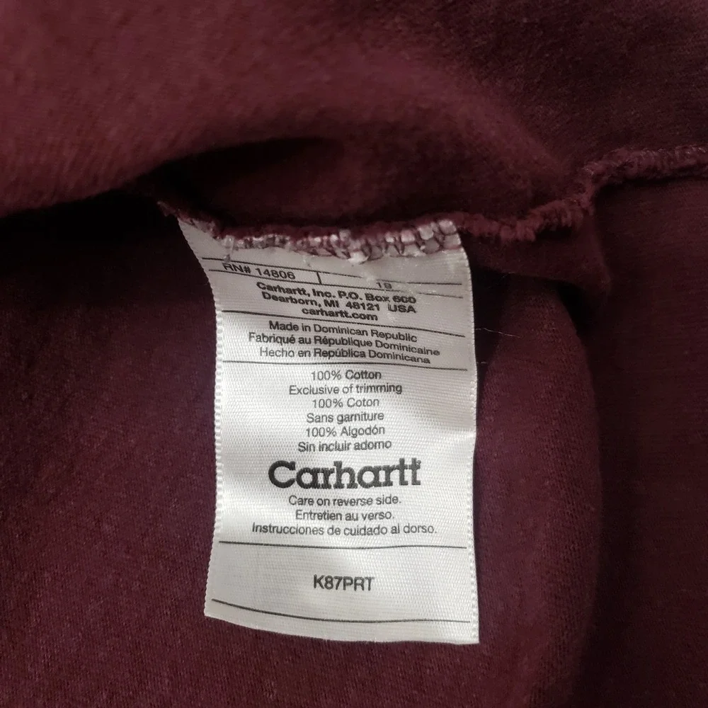 Carhartt‎ Shirt Mens 2XL Red Pocket Tee Workwear Outdoors Short Sleeve